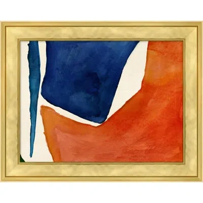 Wendover Art Group Organic Lines 1 By Thom Filicia - Picture Frame Painting In Blue;orange