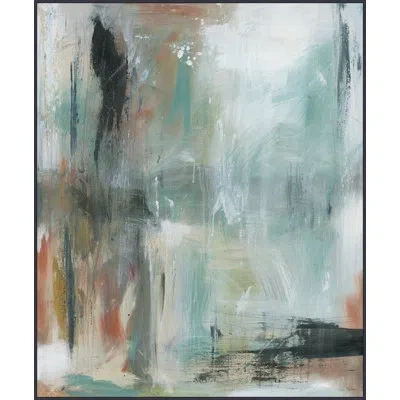 Wendover Art Group Organic Motion - Floater Frame Picture Frame Painting On Canvas In Blue;gray