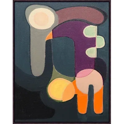 Wendover Art Group Over Around 2 By Christopher Kennedy - Floater Frame Painting On Canvas In Green;orange;purple