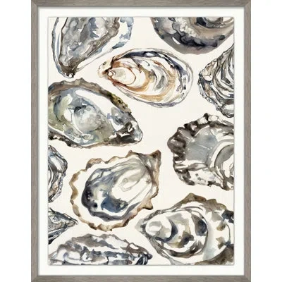 Wendover Art Group Oyster Collage 2 - Shadow Box Print On Paper In Brown,gray,beige