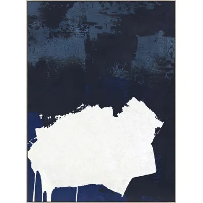 Wendover Art Group Pacific Scene 1 Thom Filicia - Floater Frame Painting On Canvas In White;navy