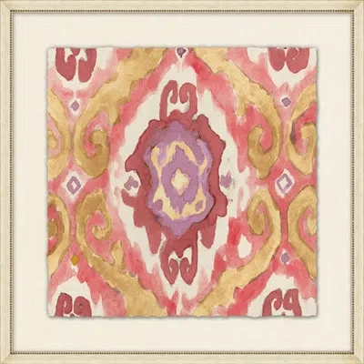 Wendover Art Group Painterly Ikat 3 - Picture Frame Painting In Multicolor