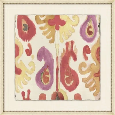 Wendover Art Group Painterly Ikat 5 - Picture Frame Painting In Multicolor