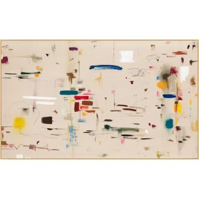 Wendover Art Group Painters Palette By Mat Sanders - Floater Frame Print On Canvas In Blue,tan,yellow,red