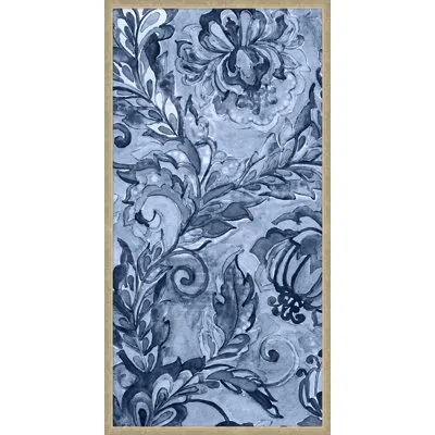 Wendover Art Group Paisley Pattern Panel 2 - Picture Frame Painting On Paper In Blue;navy