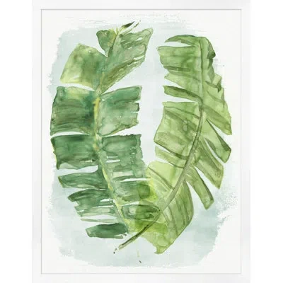 Wendover Art Group Palm Fans 1 - Single Picture Frame Print In Green,gray