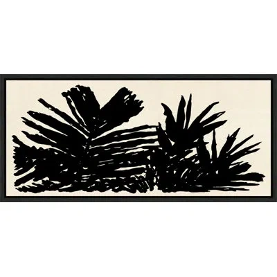 Wendover Art Group Palm Fronds 4 By Mat Sanders - Painting On Canvas In Black;cream