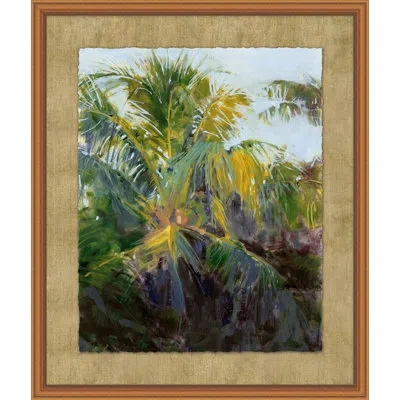 Wendover Art Group Palm Shade 1 - Picture Frame Painting On Paper In Blue;green;yellow