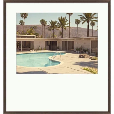 Wendover Art Group Palm Springs Pool By Christopher Kennedy - Picture Frame Photograph On Paper In Blue;brown;green