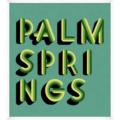 Wendover Art Group Palm Springs Teal And Green By Christopher Kennedy - Picture Frame Textual Art On Paper In Green;teal