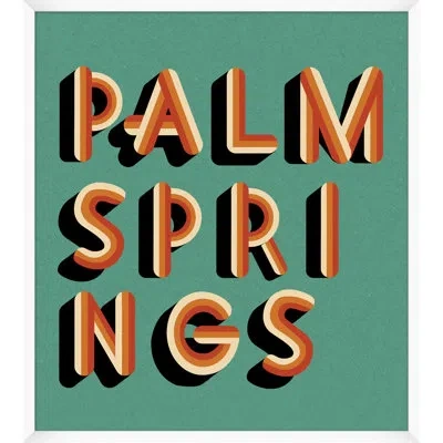 Wendover Art Group Palm Springs Teal And Orange By Christopher Kennedy - Picture Frame Textual Art On Paper In Green;orange