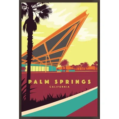 Wendover Art Group Palm Springs Technicolor 1 By Christopher Kennedy - Picture Frame Textual Art On Paper In Brown;red;yellow