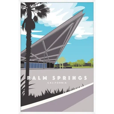 Wendover Art Group Palm Springs Technicolor 2 By Christopher Kennedy - Picture Frame Textual Art On Paper In Blue;gray