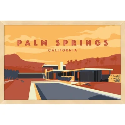 Wendover Art Group Palm Springs Technicolor 3 By Christopher Kennedy - Picture Frame Textual Art On Paper In Brown;red;yellow
