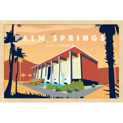 Wendover Art Group Palm Springs Technicolor 4 By Christopher Kennedy - Picture Frame Textual Art On Paper In Brown;red;yellow
