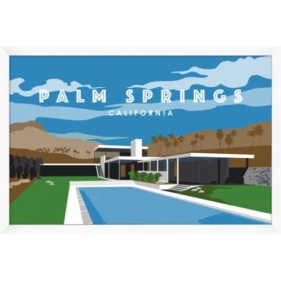 Wendover Art Group Palm Springs Technicolor 5 By Christopher Kennedy - Picture Frame Textual Art On Paper In Blue;green;gray