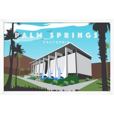 Wendover Art Group Palm Springs Technicolor 6 By Christopher Kennedy - Picture Frame Textual Art On Paper In Blue;green;gray