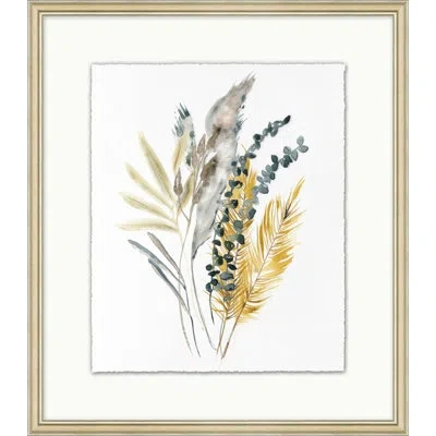 Wendover Art Group Pampas Posy 2 - Single Picture Frame Print In Gray,brown