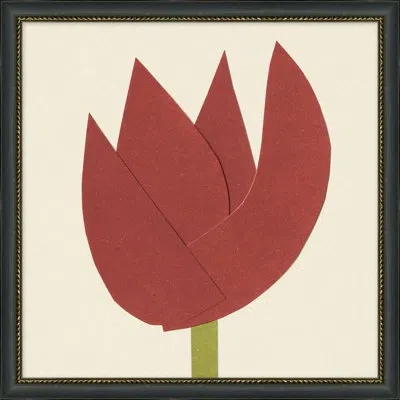 Wendover Art Group Paper Cut Floral 1 - Picture Frame Painting In Green;red;beige
