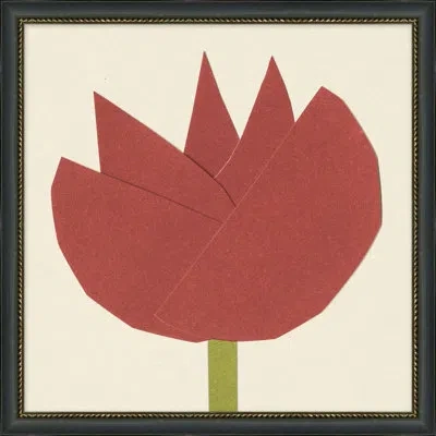 Wendover Art Group Paper Cut Floral 3 - Picture Frame Painting In Green;red;beige