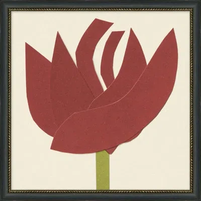 Wendover Art Group Paper Cut Floral 4 - Picture Frame Painting In Green;red;beige