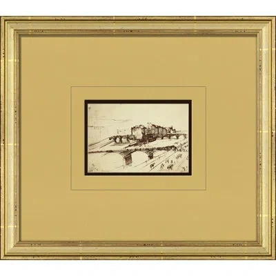 Wendover Art Group Paris At The Galleria - Picture Frame Painting On Paper In Gray;beige