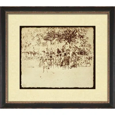 Wendover Art Group Paris Café - Picture Frame Painting On Paper In Brown;ivory