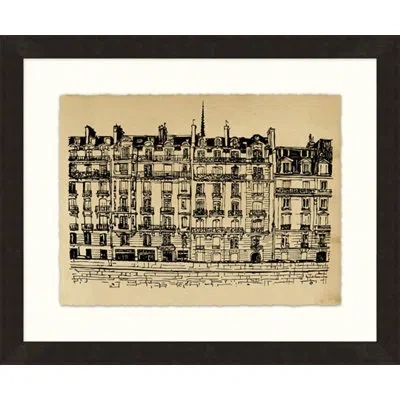 Wendover Art Group Paris Street Scene 1 - Picture Frame Painting On Paper In Black;ivory