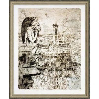 Wendover Art Group Parisian Anthology 11 - Picture Frame Painting On Paper In Black;light Brown