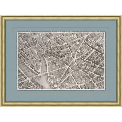 Wendover Art Group Parisian Anthology 20 - Picture Frame Painting On Paper In Black;white;teal