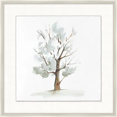 Wendover Art Group Park Tree 5 - Picture Frame Painting On Paper In Brown;white