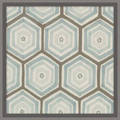 Wendover Art Group Pastel Geometrics 1 - Picture Frame Painting On Paper In Blue;gray;off White