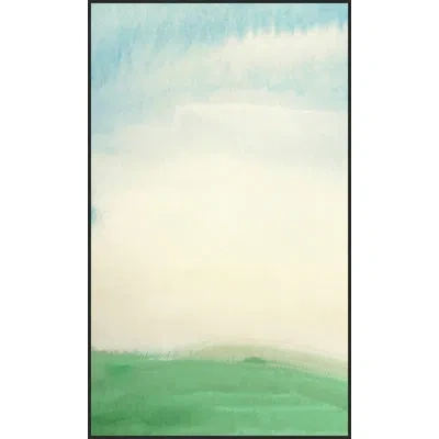 Wendover Art Group Pastoral View 1 By Thom Filicia - Floater Frame Painting On Canvas In Blue;green;yellow