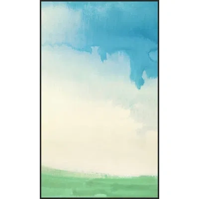Wendover Art Group Pastoral View 2 By Thom Filicia - Floater Frame Painting On Canvas In Blue;green;yellow