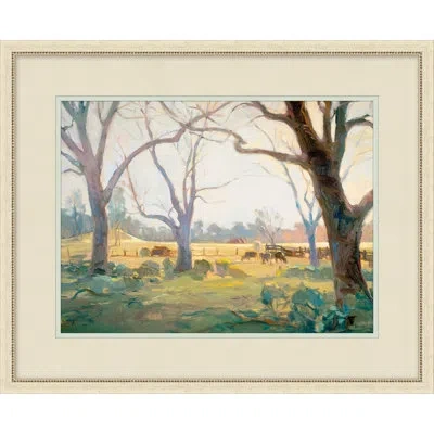 Wendover Art Group Pastures 2 - Picture Frame Painting On Paper In Brown;green