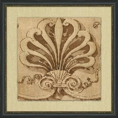 Wendover Art Group Pediment 2 - Picture Frame Painting On Paper In Brown;beige