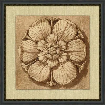 Wendover Art Group Pediment 3 - Picture Frame Painting On Paper In Brown;beige