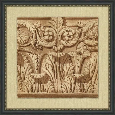 Wendover Art Group Pediment 4 - Picture Frame Painting On Paper In Brown;beige