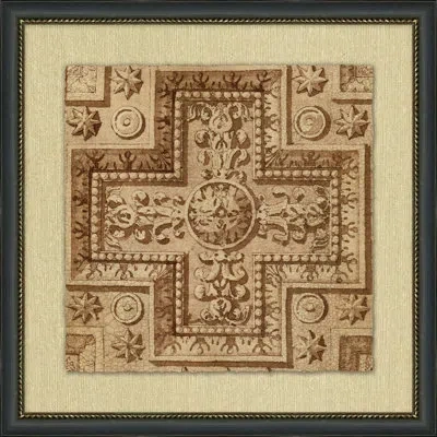 Wendover Art Group Pediment 6 - Picture Frame Painting On Paper In Brown;beige