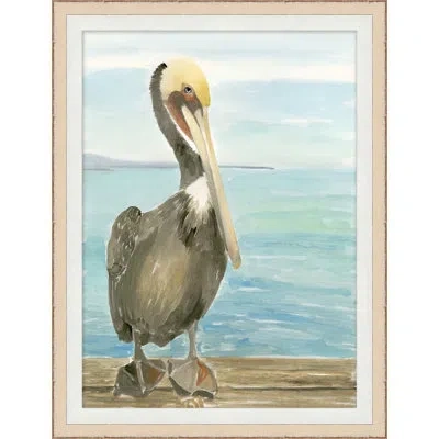 Wendover Art Group Pelican 1 - Picture Frame Painting In Blue;gray
