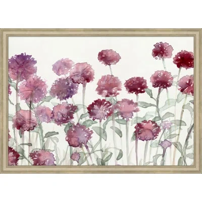 Wendover Art Group Pink Carnations 2 - Picture Frame Painting In Green;purple;ivory