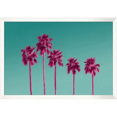 Wendover Art Group Pink Palms 2 By Christopher Kennedy - Single Picture Frame Photograph In Pink;turquoise