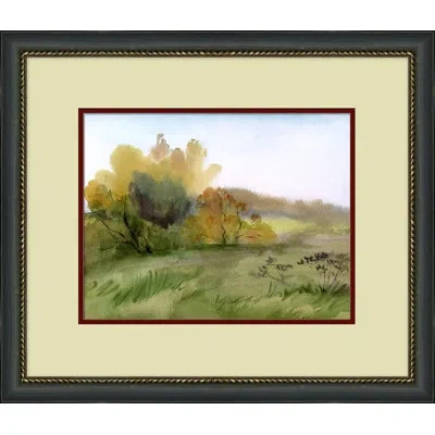 Wendover Art Group Plein Air Countryside I - Picture Frame Painting On Paper In Blue;brown;green