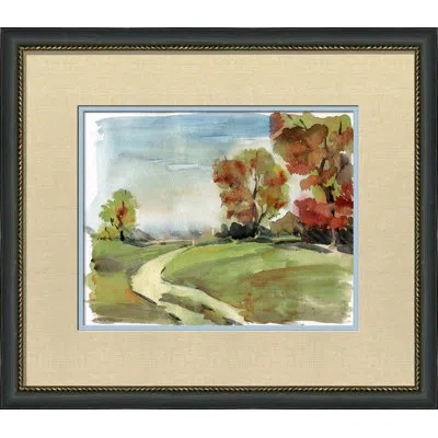 Wendover Art Group Plein Air Countryside Iv - Picture Frame Painting On Paper In Blue;green;red