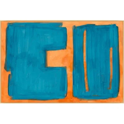 Wendover Art Group Point Of View By Lillian August - Floater Frame Painting On Canvas In Blue;orange
