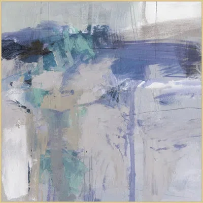 Wendover Art Group Poised Between By Lillian August - Floater Frame Painting On Canvas In Blue;violet