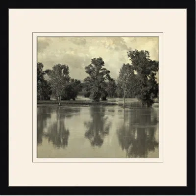 Wendover Art Group Pond Reflections Ii - Picture Frame Photograph In Black;beige