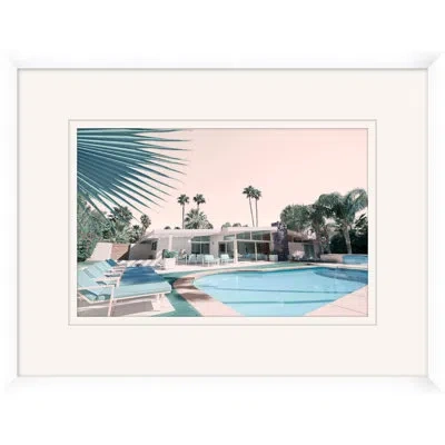 Wendover Art Group Poolside Awaits By Christopher Kennedy - Picture Frame Photograph On Paper In Blue;green;gray
