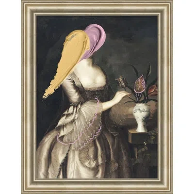 Wendover Art Group Posh Portrait 2 By Christopher Kennedy - Single Picture Frame Print On Canvas In Brown,yellow,gray