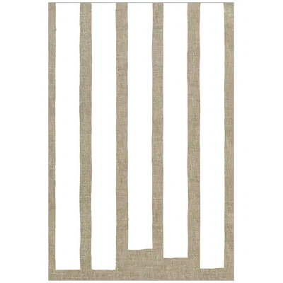 Wendover Art Group Pulled Lines 1 By Thom Filicia - Floater Frame Painting On Farbic In Brown;white